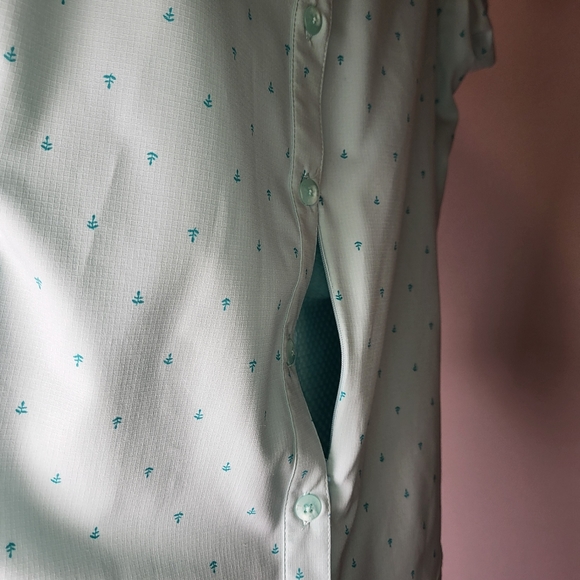 REI Sahara Short Sleeve Shirt light green w Anchors size Medium - Picture 7 of 11